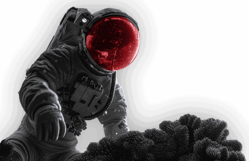 SalesFision astronaut visual representing digital growth and online business launch
